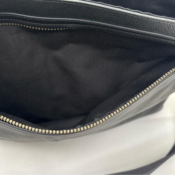 Coach Black Leather Messenger with Striped Webbing Strap - Picture 6 of 16